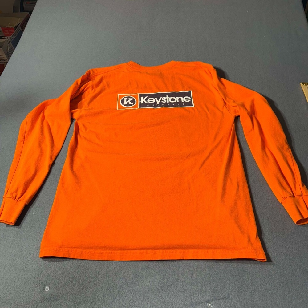 Gildan Keystone Colorado TShirt Mens XL Orange Long Sleeve Elevation 11,640 - Picture 3 of 10